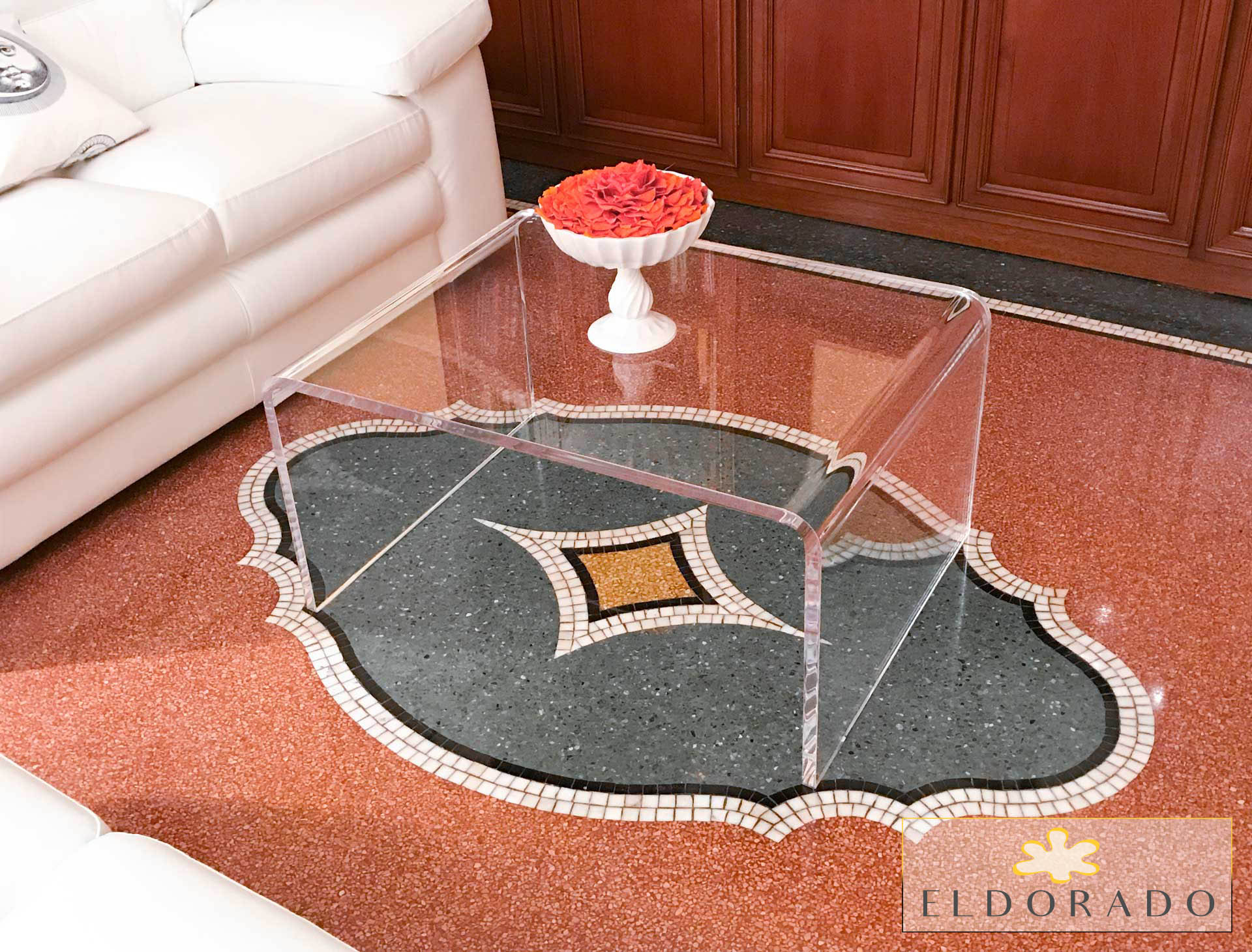 Tavolino in plexiglass PONTE cm 80 x 60 h.40 